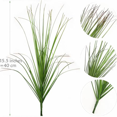 Fake Wheat Grass Plants Artificial Onion Greenery Faux Shrubs Plastic Plant Flowers Stems for Indoor Room Home Office Outdoor Decor Garden Porch Gardening Wedding Bundles DIY Decoration - 8 Pack - color: Grass - Red Pointed 8 Pack