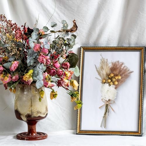 12/24 Pack Dried Flowers for Vase Various Mini Bouquet Dried Small Wildflowers Natural Real Flowers Bulk for Crafts DIY Wedding Decor (12, Plain Colour) - size: Plain Colour