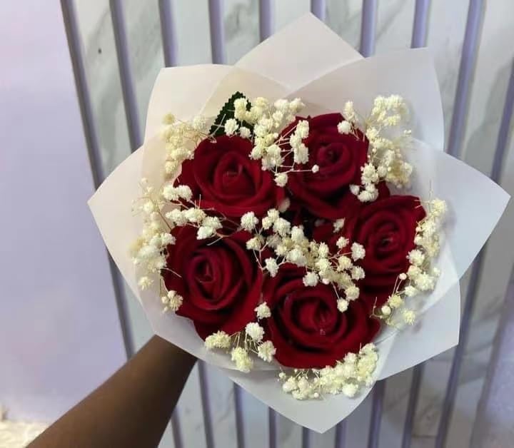 [25PCS] Deep Red Roses Artificial Flowers with Long Stem Real Touch Fake Foam Roses for Decoration DIY Wedding Bouquets Centerpieces Bridal Shower Flower Arrangements Home Decor - color: Winered