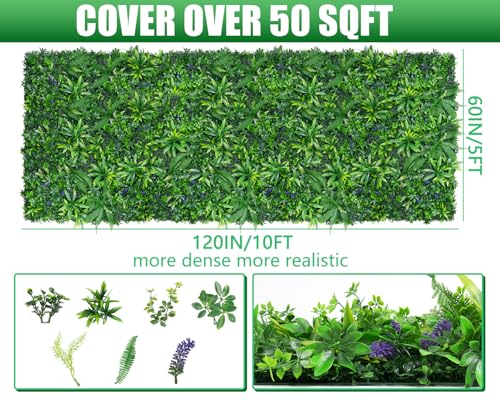 Grooy Artificial Boxwood Roll Panels, Grass Wall Panels 60"x120"(50 SQFT), Privacy Hedge Fence Screen with UV Protection, Fake Greenery Backdrop for Indoor Wedding and Outdoor Garden Backyard - color: Dracaena, size: 60''x120''