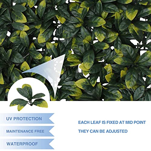 E&K 20" x 20" Artificial Plant Fence Panel Faux Leaves Grass Wall Privacy Screen Panel Decorative for Indoor Outdoor (Laurel, 6 Pcs) - color: Laurel - 01