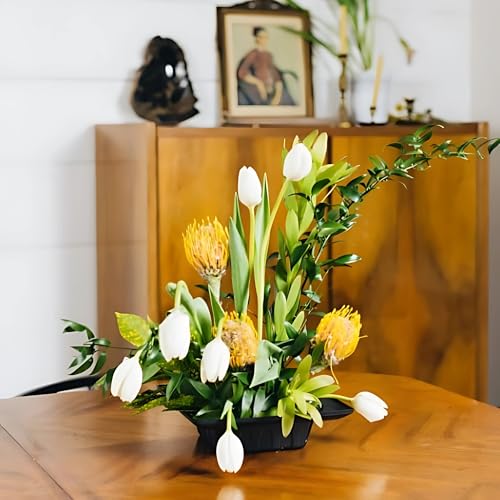 Curtis Wagner Plastics FAC-9900 Flower Arrangement Container (5-Pack) Size 5.5" x 5.5 x 2.5| Plastic Box for Floral Arrangement, Small & Large Flowers | Perfect for Weddings, Proms, Centerpiece - style: Arrangement