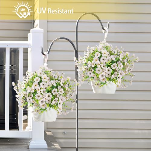 ATTGREAT Artificial Flowers Outdoors Faux Plants UV Resistant Fake Flowers Daisy 12 Bundles Plastic Greenery Plnats Outside for Garden Planter Patio Porch Spring Summer Home Home Decor, White - color: White, size: 12PCS