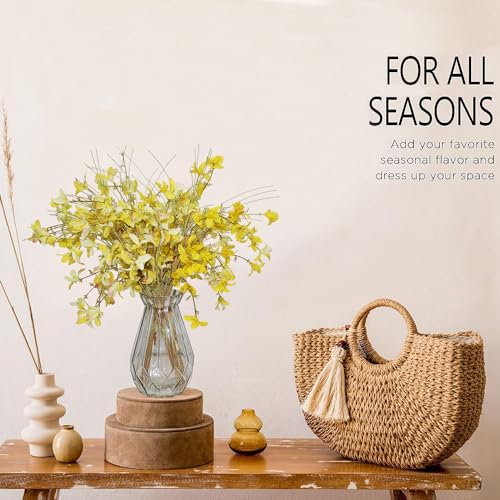 16" 24pcs Spring Summer Fall Artificial Silk Wild Flowers Blooming Bouquets for Crafts or Vase - Rustic Farmhouse Wedding and Home Flowers Decor (Yellow) - color: Yellow