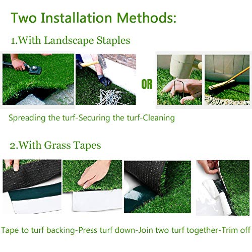 LITA Artificial Grass Turf Lawn 1 Feet x 23 Feet, 0.4" Pile Height Indoor Outdoor Rugs Synthetic Grass Mat Fake Grass - size: 1x23 Feet