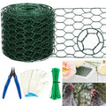 Floral Wire Netting, 4 x 394 Inch Flower Mesh Netting, Chicken Wire for Floral Arrangement, Galvanized Hexagonal Chicken Wire Fence with Plier Gloves, Protect Plant & Decorate Flower Arch, DIY Craft - size: 0.1*10m