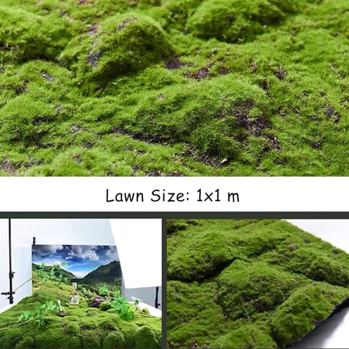 Artificial Moss Turf, 1x1m(3.2x3.2ft) DIY Simulation Artificial Moss for Patio, Balcony, Deck, Yard, Art Wall, Florist Decor - color: Green2