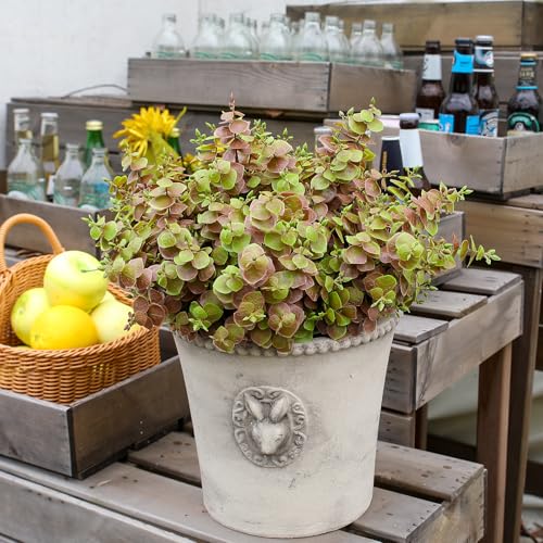 alyptus Artificial Fall Leaves Plant – 8PCS Outdoor Fake Greenery Boxwood Shrubs UV Resistant Fake Plants for Porch, Patio, Thanksgiving or Autumn Home Decor - Fall Leaves - color: Fall Leaves