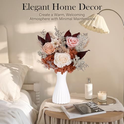 Preserved Bouquet of Flowers - Forever Flowers for Delivery, Real Eternal Roses, Mothers Day Gifts for Mom Grandma Wife, Anniversary Birthday Gifts for Women, Champagne - color: Champagne