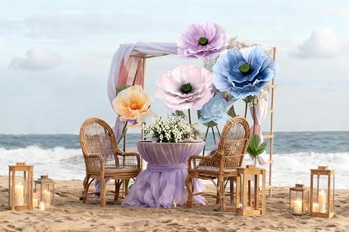 Standing Corn Poppy, Giant 5.58ft Life-Size Faux Blooms with Flexible Stem Metal Base Oversized Wedding Arch Decor,Garden Window Display(Dark Pink,1) - color: Dark Pink