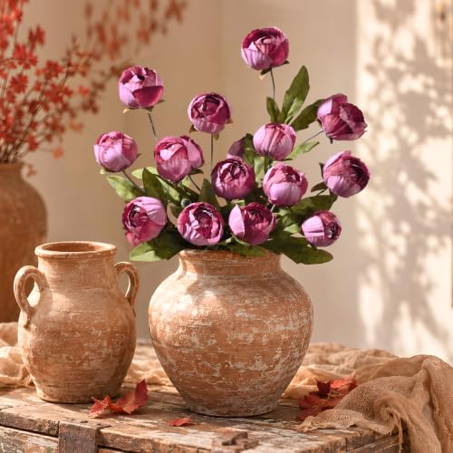 Waipfaru 6 Pcs Faux Peonies Artificial Flowers for Vase, 27"- Warm Pink | Fake Silk Peonies Flowers for Wedding, Vase Filler Flowers for DIY Bouquets Centerpieces Bridal Shower Office Decor - color: Warm Pink, size: 6Pcs