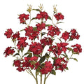 Briful Fall Artificial Hydrangea Flower Stems, 33.5" Silk Blossom Sprays with Bendable Stems, Set of 3 Faux Floral Branches for Tall Vase Arrangements, Burgundy