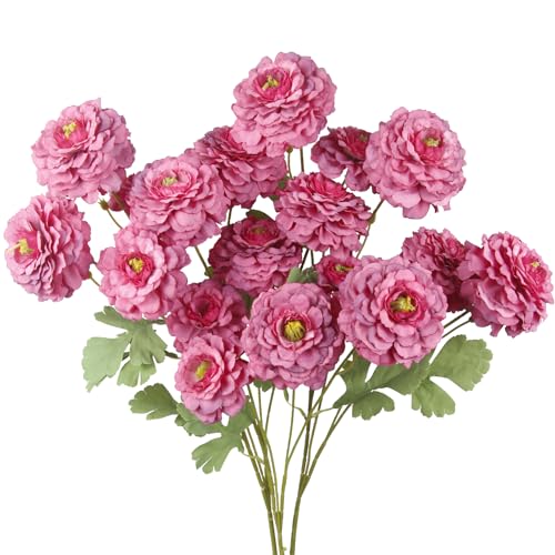 3 Pcs Artificial Flowers Spring Summer Rose Red Zinnia Silk Flowers with Long Stems Zinnia Elegans Artificial Flowers for Outdoors Floral Arrangements Table Centerpieces Wedding Party Home Decor - color: Rose Red