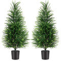 3FT Artificial Cedar Trees 2 Pack, UV Protected | Lifelike artificial cypress, UV protected, no watering. Fake outdoor topiary potted plants for porch, patio, garden. - size: 3FT