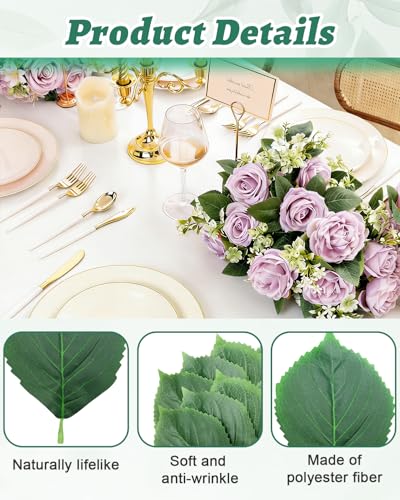 100 Pack Artificial Large Hydrangea Leaves Green Plastic Fake Leaves Stem for DIY Crafts Artificial Hydrangea Leaves Stem Two Sizes 4.3x6.7 Inch 3.5x5.5 Inch for Wedding Bouquets Home Decor