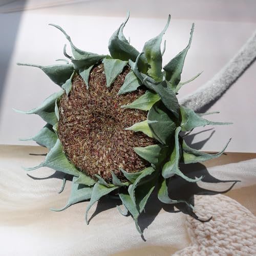 Htmeing 3PCS Artificial Sunflower Stems Faux Decor Flowers for Home Wedding Farmhouse Rustic Floral Arrangements Fake Flowers for Indoor Outdoor Display, 23.6 Inch (Brown) - color: Brown