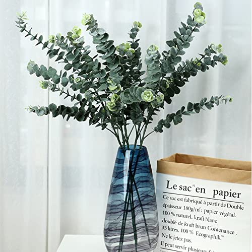 24 Pieces Artificial Eucalyptus Stem Faux Eucalyptus Decor Artificial Green Branches Leaves - for Wedding Floral Arrangements Home Decor