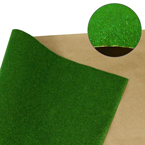 CP122 Artificial Model Grass Mat Trains Dark Green 40x100cm or 15.7‘’ x 39'' for Decoration Craft Scenery Model DIY - color: Dark Green