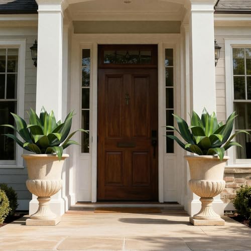 Artificial Agave Plant 24.8Inch Artificial Agave Plants Outdoor Set, Large Fake Plants Indoor for Home Decor, Realistic UV Resistant Faux Succulents Plants Without Pot, Set of 2 - color: Agave, size: 24.8in