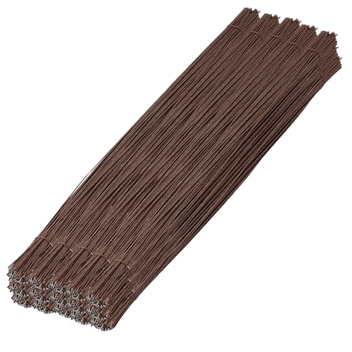 FUNSUEI 500 PCS 16 Inch 2 Gauge Floral Stem Wire, Flexible Brown Floral Wire for Flower Making, DIY Floral Arrangements and Decorations