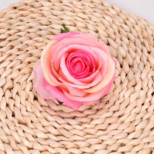 8Pcs Artificial Flower - Champagne Pink Rose Flowers with Leaves Fake Floral Arrangements for Home Bathroom Office Table Centerpiece Shelf Weddings Decorations - color: Champagne Pink