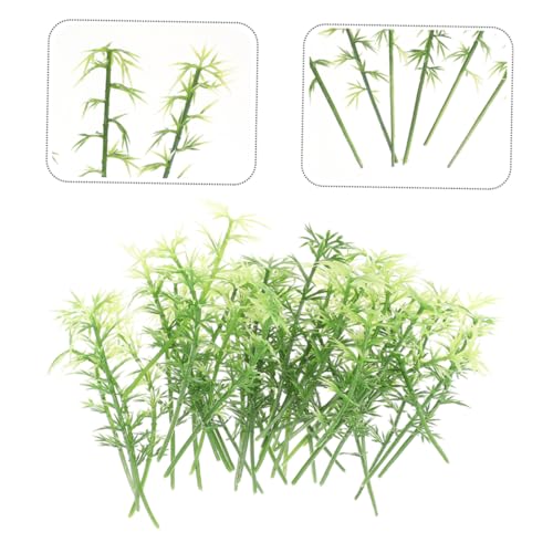 GLEAVI Sturdy Plastic Fake Bamboo Trees Mini Model Decor Artificial Trees for Home