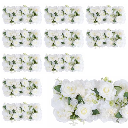 Pack of 10 Wedding Arch Decorations, 20.47 inch Artificial Flower Table Centerpieces Floral Arrangement for Wall Backdrop Party Bridal Shower Event Decor - White&Blue - color: White