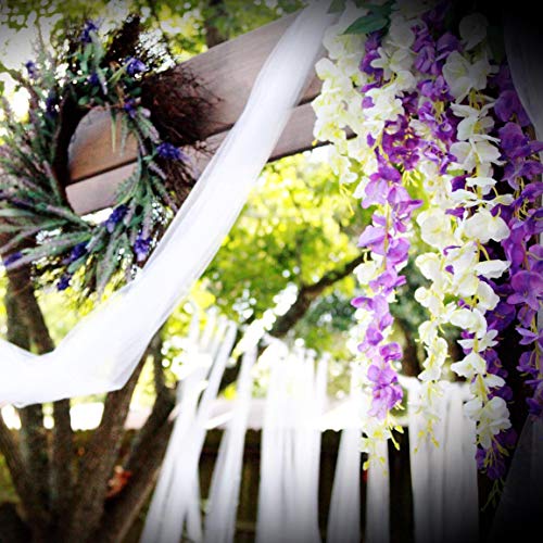 DearHouse 6 Pack 3.75 Feet/Piece Artificial Fake Wisteria Vine Ratta Hanging Garland Silk Flowers String Home Party Wedding Decor (Purple) - color: Light Purple