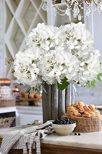 DILATATA Artificial Hydrangeas Tall Artificial Hydrangea Stems 26" Faux Hydrangea Silk Flowers Fake Hydrangea Resuable for Party,Home,Office Decor, Artificial Flower Perfect for Wedding Decor Gift-3 - color: White #3, size: 3PCS