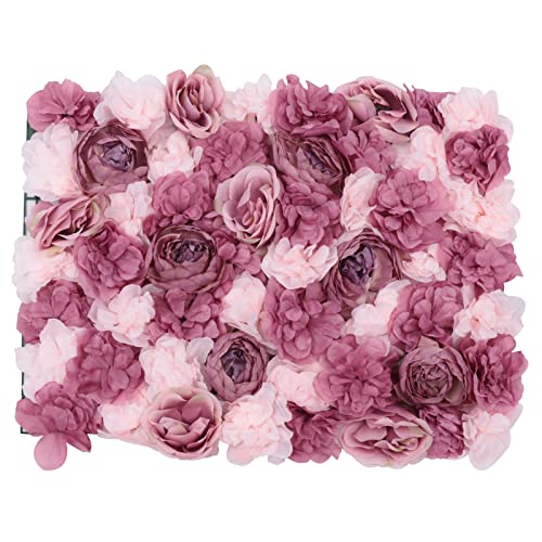 Artificial Flower Wall Panels,6 Pack Wall Flower Silk Rose Pink Floral Panels,Rose Fake Flowers Wall Panels,Table Fall Decor Wall Backdrop Faux Flower Panel for Wedding,24 * 16in - color: 6pcs Pink, Mauve