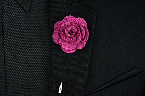 Flairs New York Gentleman's Essentials Premium Handmade Flower Lapel Pin Boutonniere - color: Candy Red [Begonia]