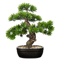Fake Bonsai Tree Small Bonsai Plant 15.7” Tall Artificial Bonsai Trees with Black Pot Decorated with Pebbles Desk Plant Indoor Bonsai for Home Office Decor - style: Plastic Pot