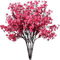 Mandy's 6 Bundles Artificial Hot Pink Baby’s Breath Flowers | 18.5 Inch Silk Gypsophila European Style Modern Home Decor Centerpiece Neutral Wedding Flower Arrangements - color: Hot Pink