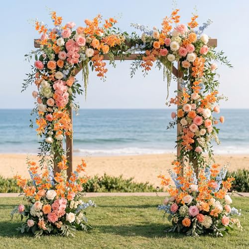 Artificial Orchid Silk Fake Flowers 5PCS Long Stem Artificial Flowers that Look Real Dancing Lady Orchids for Tall Vase Home Outdoor Wedding Party Office Decoration(Orange) - color: Orange