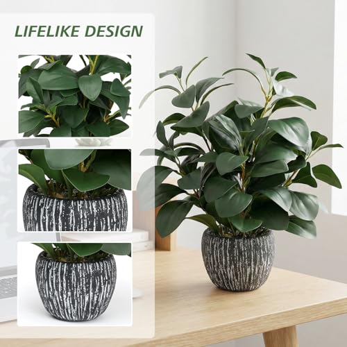 Artificial Plants for Home Decor - 13.2 Inch Fake Succulents in Rustic Clay Planter, Lifelike Potted Faux Plants for Office Desk, Bathroom, Farmhouse Table Decor - color: Artificial Plants