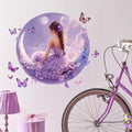 Beautiful Girls Wall Decal for Girls Room Fairy Wall Stickers Peel and Stick Removable Moon Butterfly Flowers Wall Decor for Bedroom Living Room Bathroom Classroom Decorations - style: Beautiful Girls