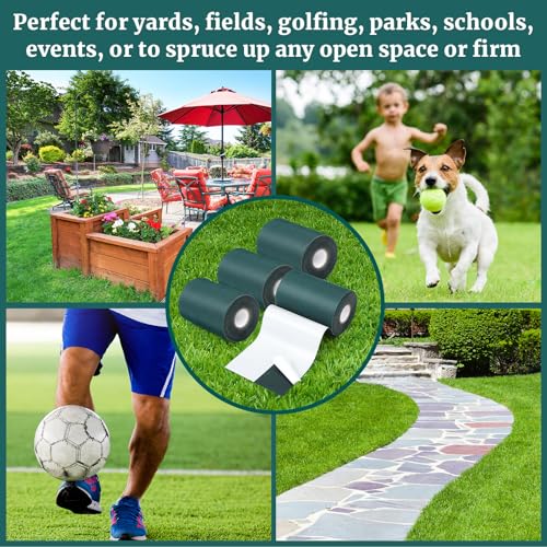 Gersoniel 2 Rolls 6 in x 16.5 ft Artificial Grass Turf Tape Self Adhesive Turf Seam Tape for Artificial Lawn Carpet Jointing, Indoor Outdoor Rug, Pet Grass Mat Connecting - size: 6 in X 16.5 ft
