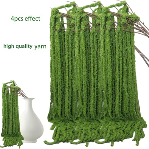 8pcs Artificial Yarn Amaranthus 22" Faux Yarn Lover Tears Fake Hanging Green Plants for Floral Arrangement Vase Bouquets Home Office Wedding Decor(Green) - color: Green, size: 8pcs