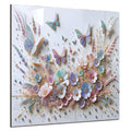 DAIFURONGE Butterfly Tempered Glass Backsplash for Kitchen, 30" x30'' | Frameless,Easy to Clean - size: 30"L x 30"W