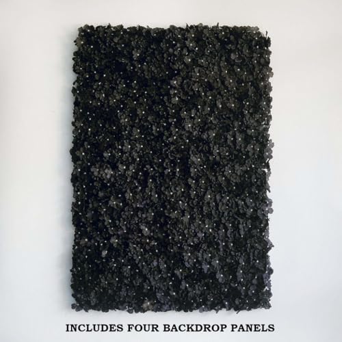 Tableclothsfactory 4 PCS Black Silk Hydrangea Flower Mat Wall Wedding Event Decor for DIY Centerpieces Arrangements Party Home Decorations - color: Black