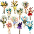 Layhit 12 Pcs Boho Dried Flower Bouquet Mini Wedding Handmade Dry Flowers Decor for Vase Crafts DIY Photo Boutonniere for Men Floral Plant for Bridesmaid Gift Birthday Decor(Hydrangea) - style: Hydrangea