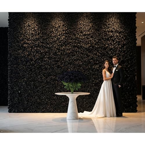 Black Roses Artificial Giant Flowers,50PCS 4 Inch Large Fake Roses Bulk - color: Black