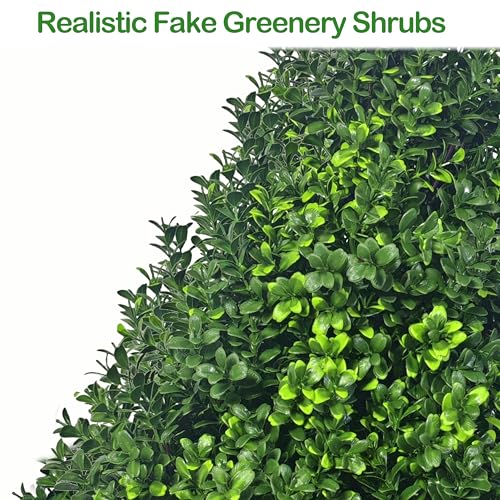 2PACK Artificial Potted Plants Boxwood Topiary Trees Outdoor Indoor with Planter,2.3FT Potted Faux Bushes in Pot Evergreen Fake Trees Outside Realistic for Front Door Porch Offices Garden - color: Boxwood Green