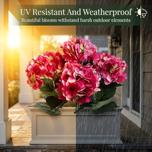 Larksilk Hydrangea Artificial Flowers - Faux Hydrangea Flowers - Home Decor, Easter Decorations, Spring Decor - Floral Centerpieces for Tables - 20" Floral Stems, Fuchsia, 24 Pieces - color: Fuchsia, size: Pack of 24