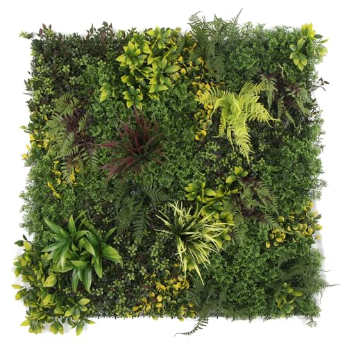 ULAND Artificial Plant Wall Panels, 1pc 40"x40" Greenery Grass Wall Backdrop Decoration, Faux Ivy Leaves Outdoor Privacy Fence Covering (B082) - color: B082
