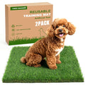 Grass Pee Pads for Dogs, 2-Pack 23 x 23 Inch Artificial Grass Mats, Reusable Fast-Drain Dog Potty Turf for Indoor Puppy Potty Training, Use with Pee Pads or Trays - size: 2PCS | 23*23