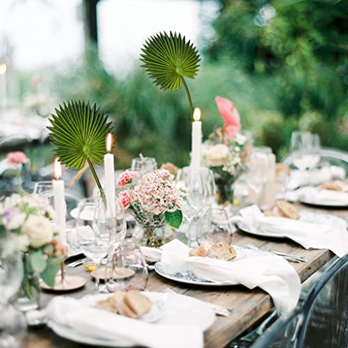 6 Pcs Pu Foam Artificial Palm Leaves Faux Palm Tropical Leaves Fake Palm Fronds for DIY Wedding Bouquets Fake Leaves for Centerpieces Arrangements Bridal Shower Palm Leaf for Party Home Decorations - color: Palm #01