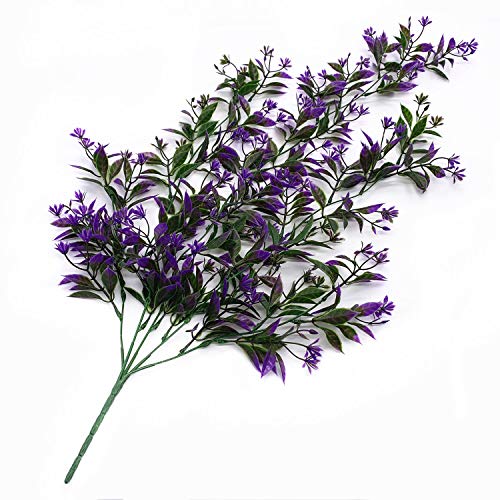 Artificial Flowers Vine, for Christmas Plastic Hanging Ivy Plants Fake Vines Grass Garland Home Garden Outdoor Window Box Indoor Party UV Resistant Wedding DIY Wall Decor Decoration - Purple 2 Pack - color: Flowers Vines/ Purple/ 2 Pack
