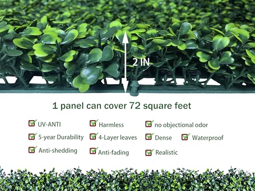 ODTORY Artificial Ivy Privacy Fence Wall Screen: 72 X144 in (72 sqft) UV-Anti Faux Boxwood Roll Panels Greenery Backdrop Ivy Vine Leaf Hedges Fence Panels for Indoor Outdoor Green Wall Decor - size: 6 ft x 12 ft- Boxwood