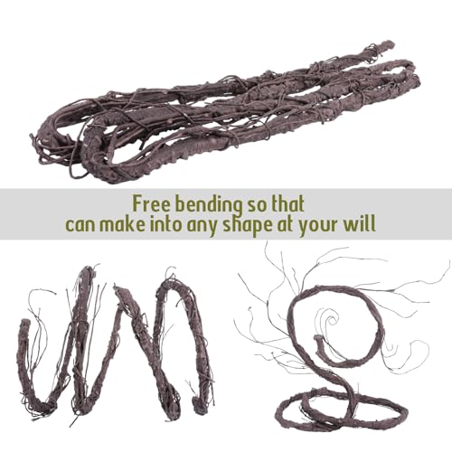 118" Flexible Large Artificial Fake Reptile Plants Tree Branches Twigs Cherry Blossom Liana Wall Hanging Wreath Trunk Stick Vines Garland Wedding Garden X'Mas Halloween Jungle Decoration - size: Large